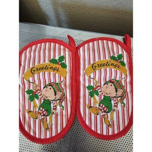 Himself The Elf Vintage 1980 Set Of 2 Pot Holders